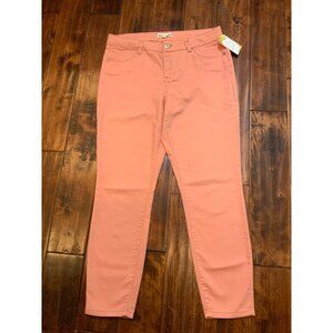 Artisan NY Pink Peach Tapered Leg Denim Ankle Jeans, Size 12